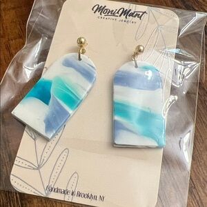 MoniMont Blue and White Earrings